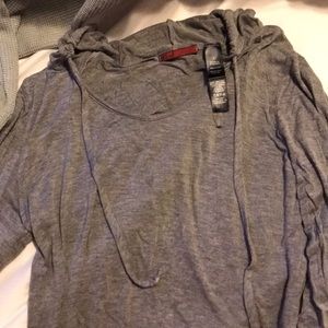 BKE grey hooded shirt